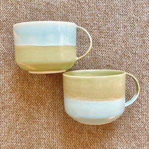 SOLD !!　///Handmade Ceramic A Pair Of Mugs #0018